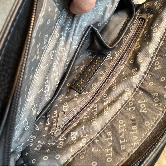 Olivia + Joy Black, White, and Blue Satchel - Picture 13 of 16